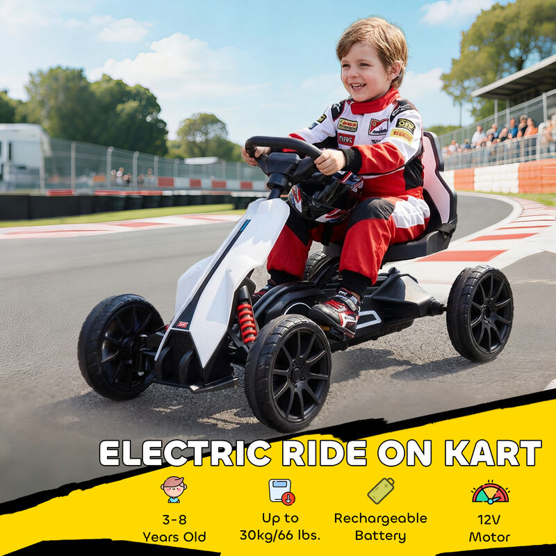BreeBe 12V Electric Go Kart for Kids w/ Adjustable Speed image number 3