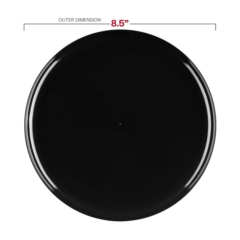 Black Flat Round Plastic Dinnerware Value Set (40 Sets) image number 3