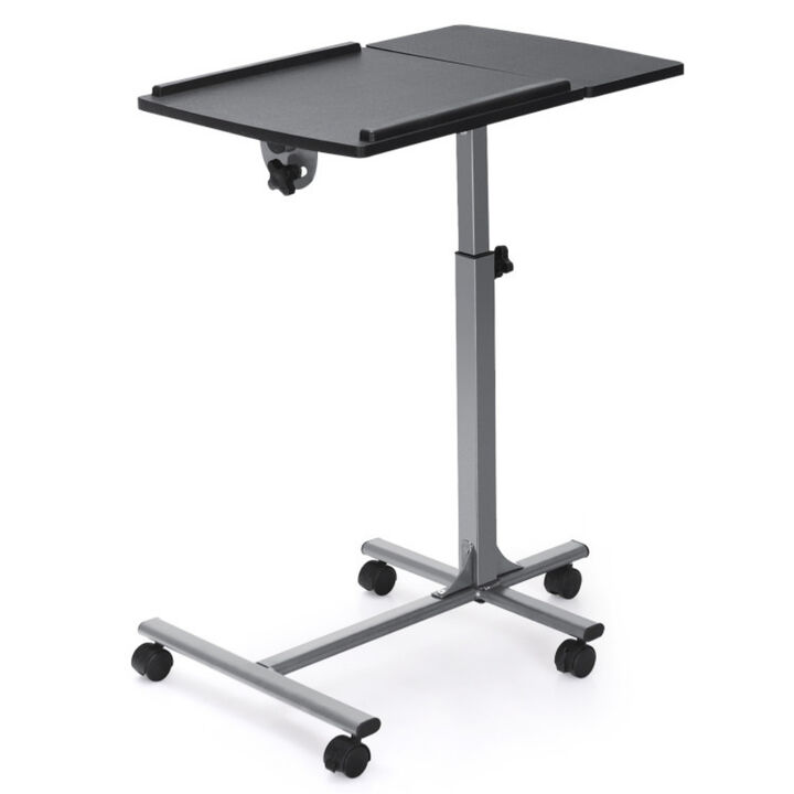 Height and Angle Adjustable Rolling Laptop Desk