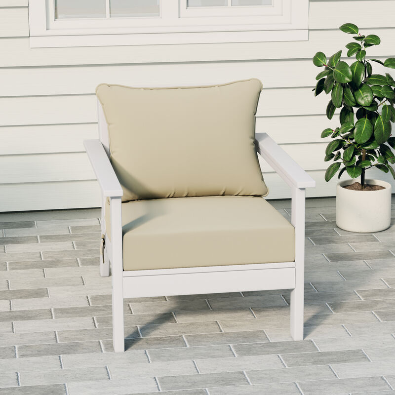 WestinTrends Outdoor Modern HDPE Patio Club Chair with Deep Seat Cushions