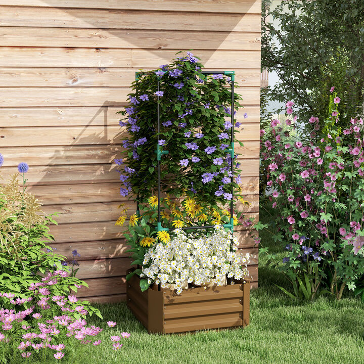 Hivvago Galvanized Planter for Climbing Plants