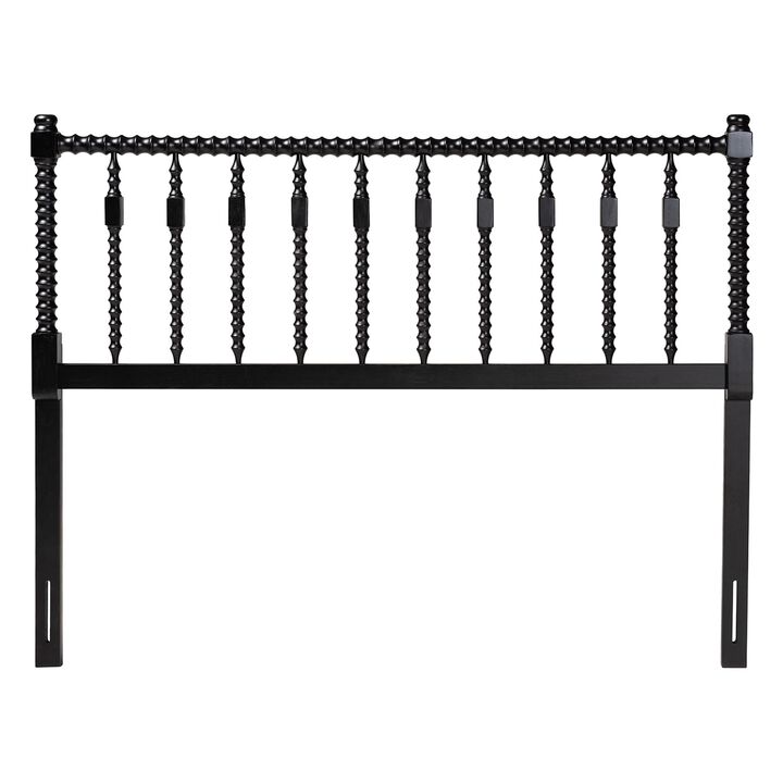 Baxton Studio Juliette Turned Spindle Headboard - Crafted Wood Panel with Decorative Spoke Design for Cottage Farmhouse Bedroom