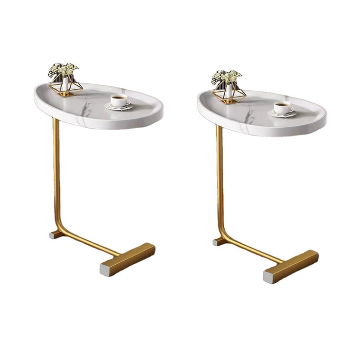 Streamdale White C-shaped Side Table Set