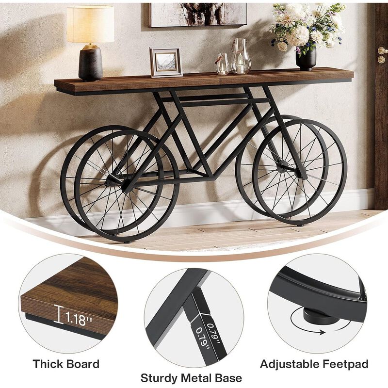 Tribesigns Industrial Wood Console Table image number 7