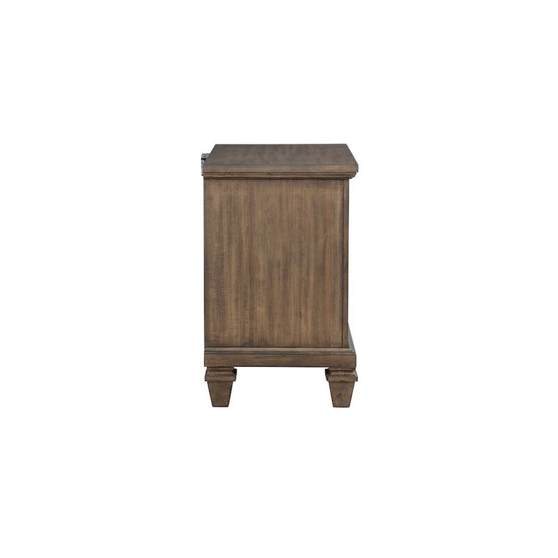 New Classic Furniture Mariana Wood 2-Drawer Nightstand, Vintage Mocha