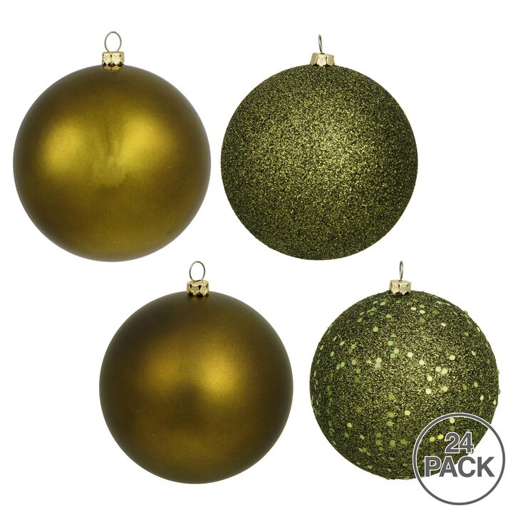 Vickerman 24" Olive 4 Finish Ball Ornament 24 per Box