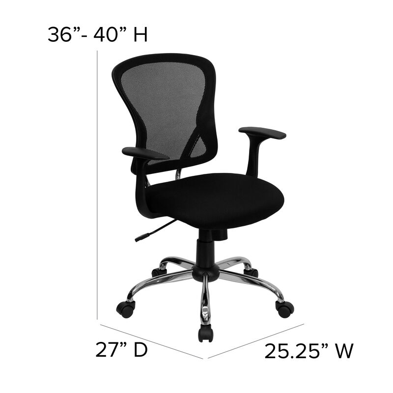Alfred Mid-Back Dark Gray Mesh Swivel Task Office Chair with Chrome Base and Arms image number 6