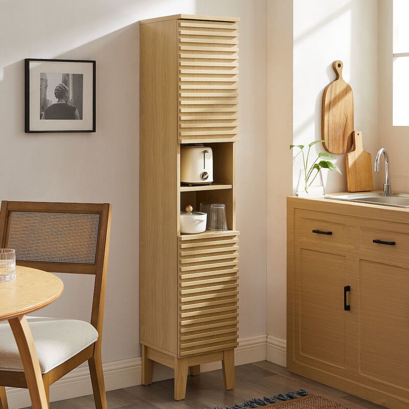 Modway Render Tall Narrow Bathroom Storage Cabinet