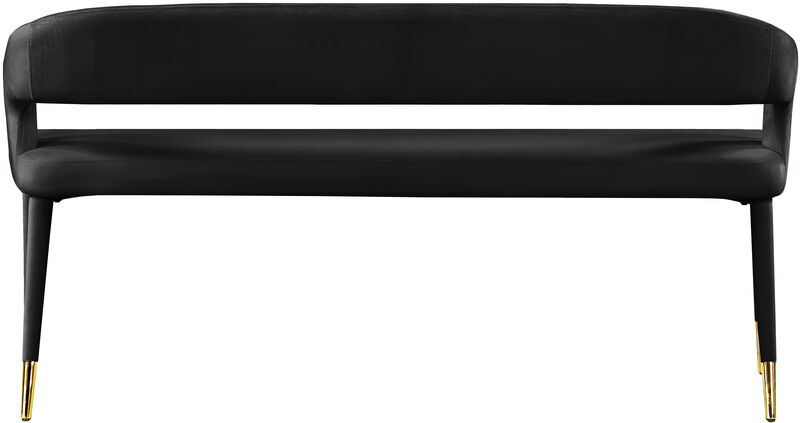 Meridian Furniture Destiny Black Velvet Bench image number 2