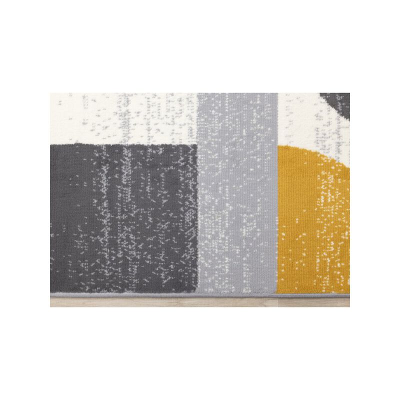 Novelle Home Functional Style Yellow Grey Geometric Blocks Rug, 4'7 x 6'7, 4'7 x 6'7 image number 2