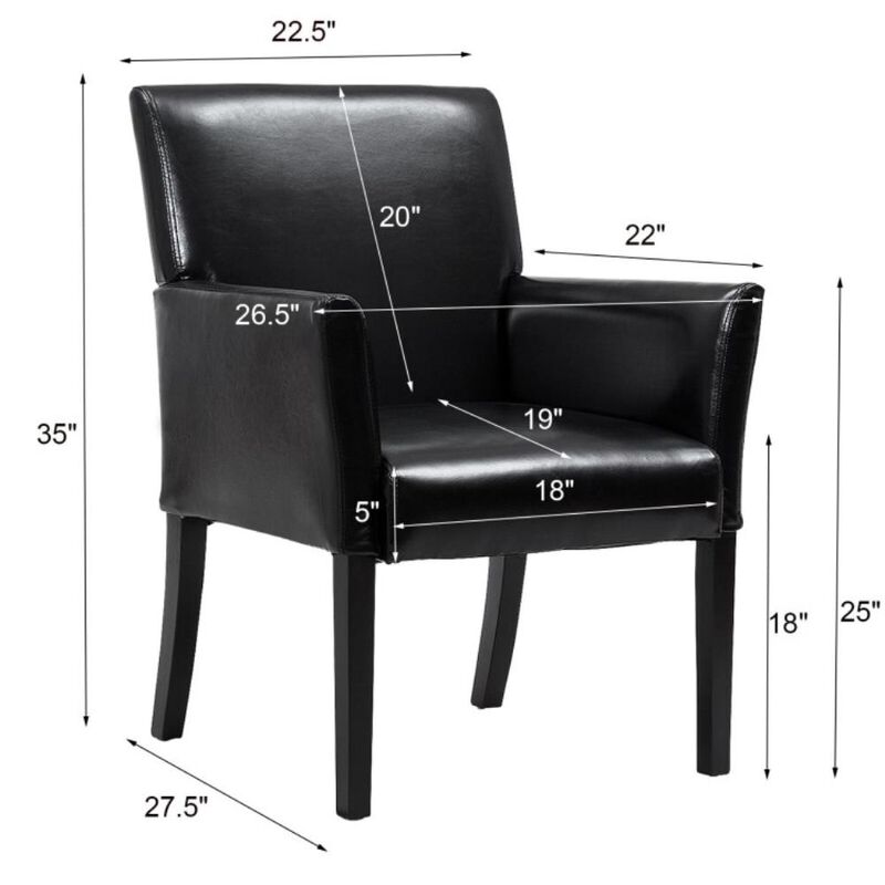 Hivvago Modern PU Leather Executive Arm Chair Sofa