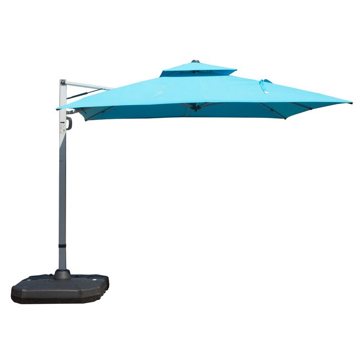 10 x 10 Ft Rectangle Cantilever Umbrella, Offset Patio Umbrella with Aluminum Center Pole (Base Not Included)