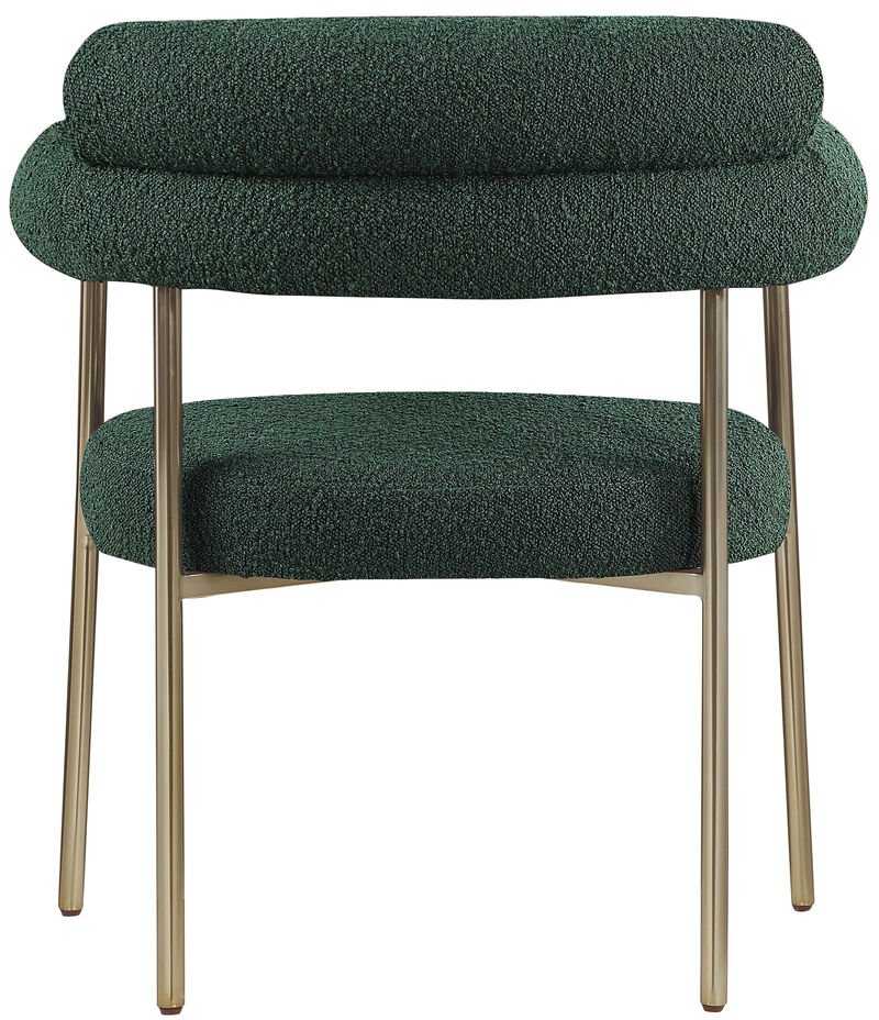 Meridian Furniture Blake Green Boucle Fabric Dining Chair, Set of 2