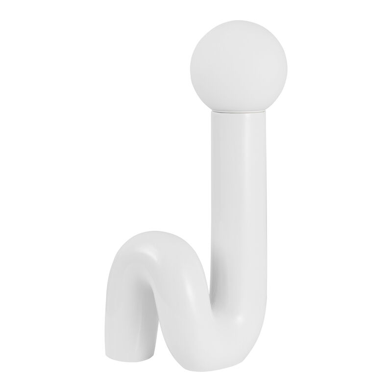 Katya 18" Scandinavian Minimalist Ceramic Spiral Tube LED Table Lamp