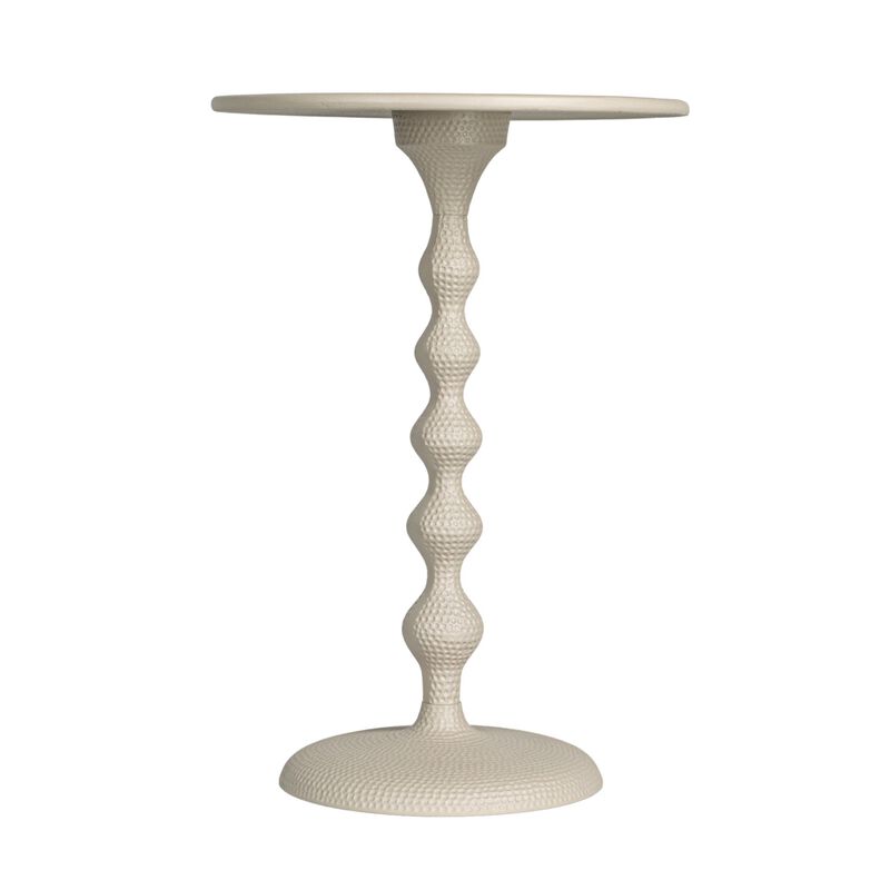 Hammered Metal Table, White image number 3