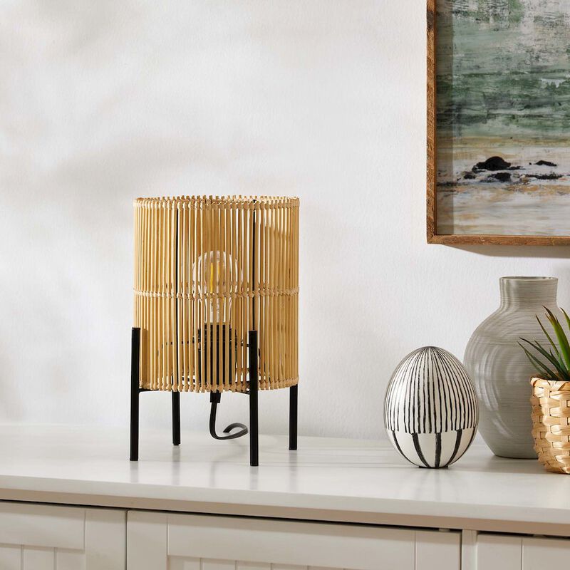Modway Casen 1-Light Modern Bamboo/Metal Table Lamp in Natural image number 8