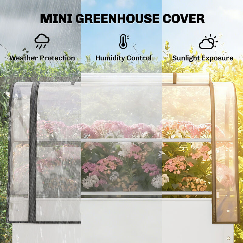 Hivvago Elevated Metal Garden Box with Flip-Up Cover and Drainage image number 3