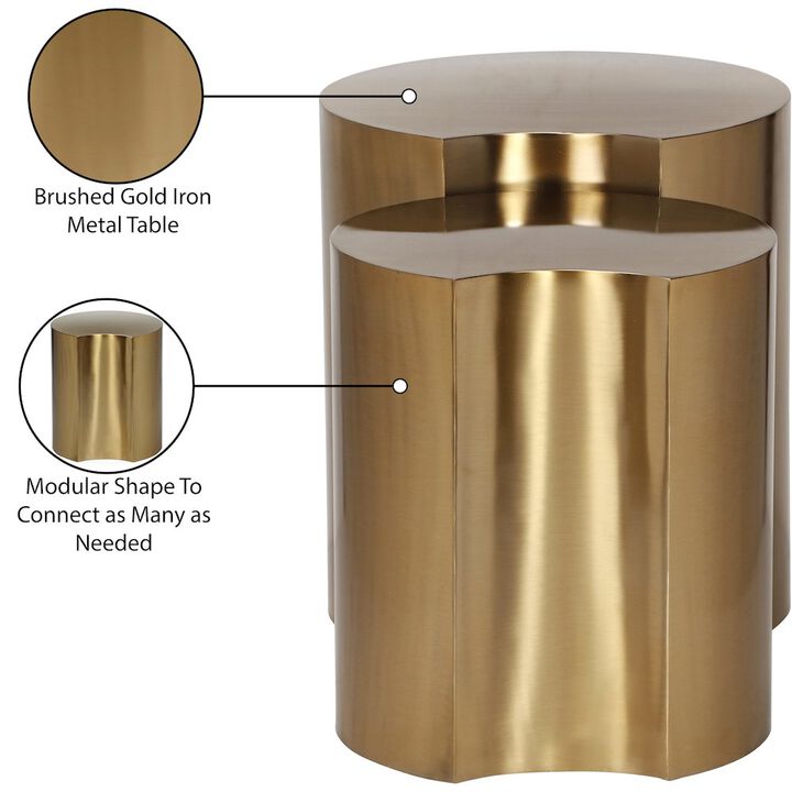 Meridian Furniture Dimple Gold End Table