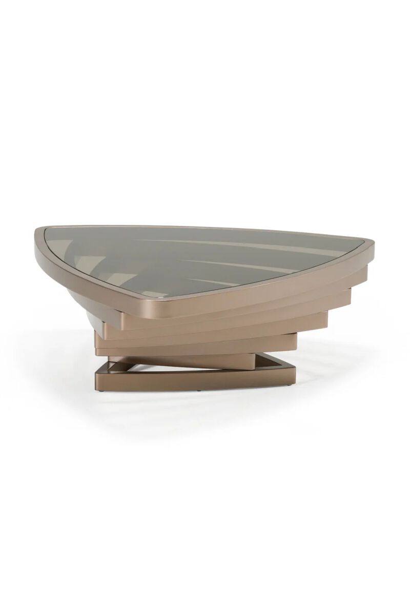 Brown Glass Triangular Coffee Table | OROA Modern Jovial image number 0