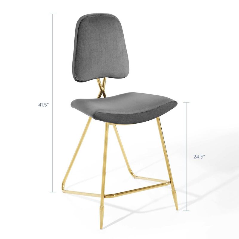 Ponder Performance Velvet Counter Stool image number 1