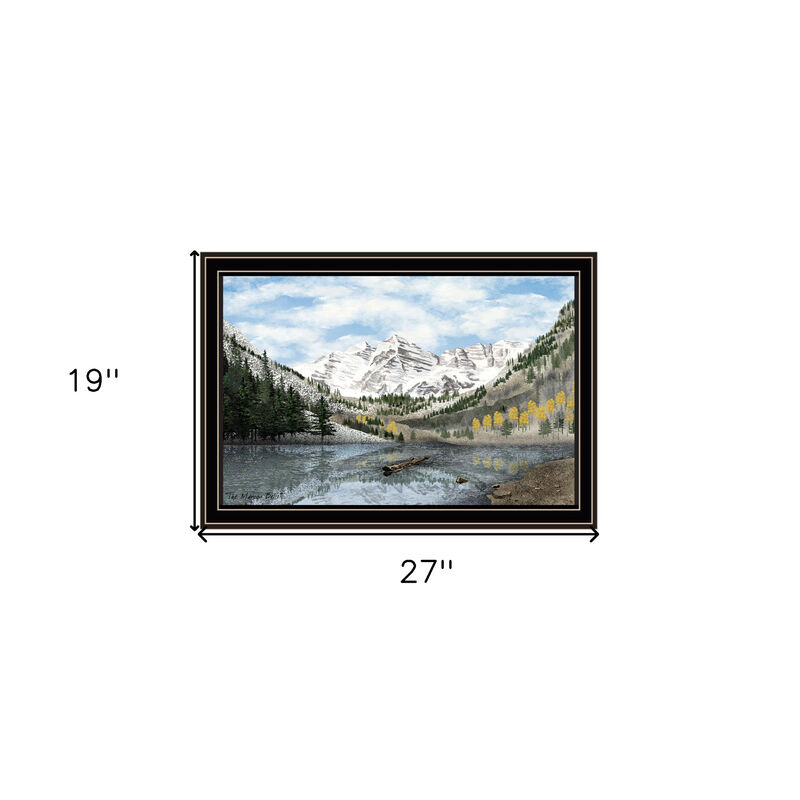 HomeRoots Snowy Mountain Landscape  Black Framed Wall Art image number 4