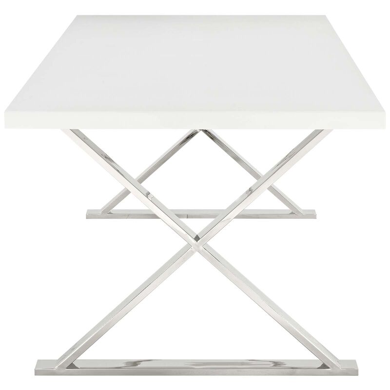 Modway - Sector Dining Table White Silver image number 3