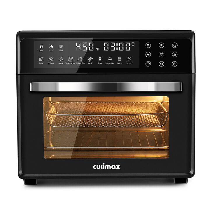 Cusimax 24QT Air Fryer Oven Combo, 13-in-1 Convection Toaster Oven with Rotisserie & Dehydrator, Large Countertop Oven with Touch Screen
