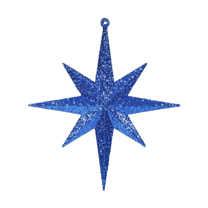 Vickerman 8" Blue Iridescent Glitter Bethlehem Star Christmas Ornament, 4 per Box image number 0