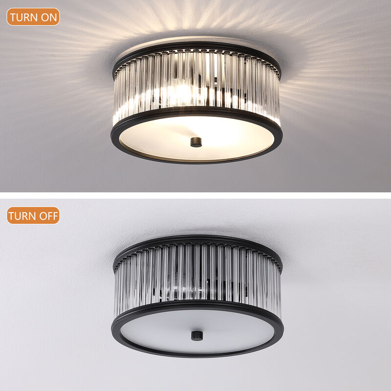 Modern 2-Light Flush Mount Ceiling Light with Clear Glass image number 4