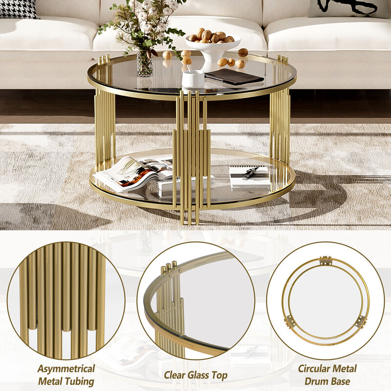 Merax Modern Glass Coffee Table