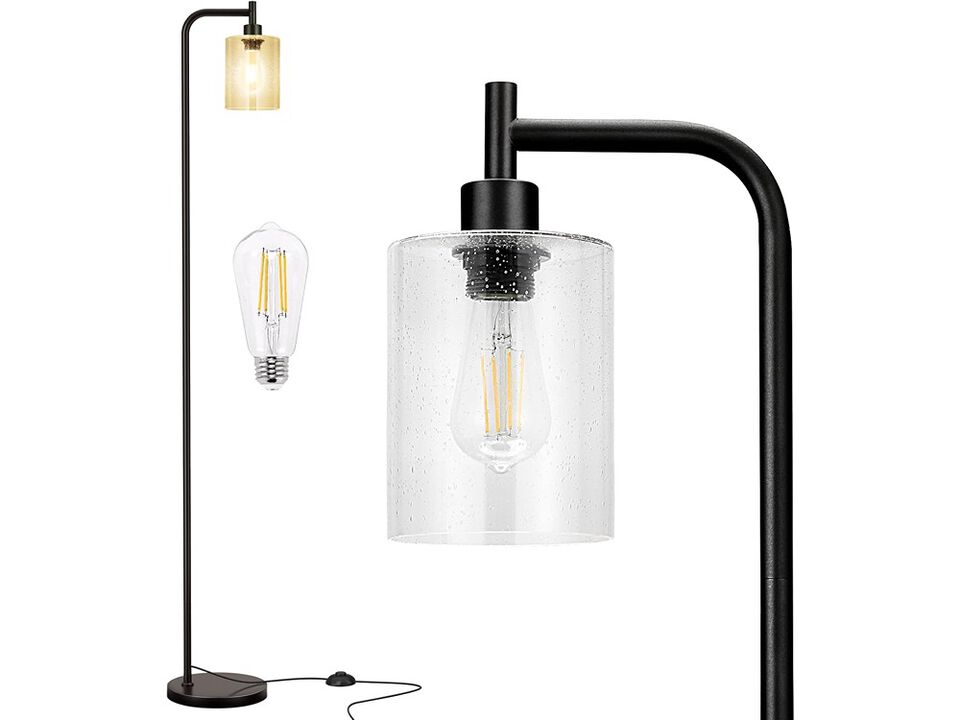 Floor Lamp with Glass Shade