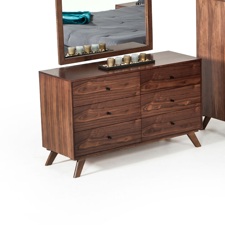 Addison Mid-Century Modern Walnut Dresser