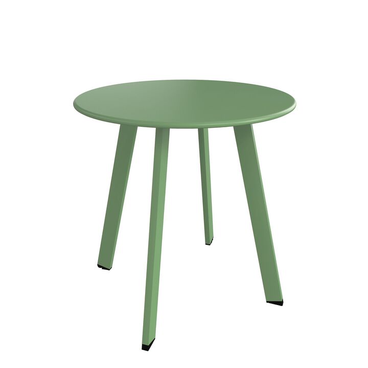 Mondawe Outdoor Side Table,Galvanized Iron Coated Finish,Adjustable Foot Pads,Rust And UV Resistant