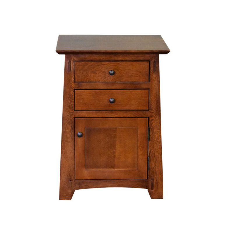 Crafters and Weavers Mission Style Tapered Leg 2 Drawer Nightstand - Michael's Cherry