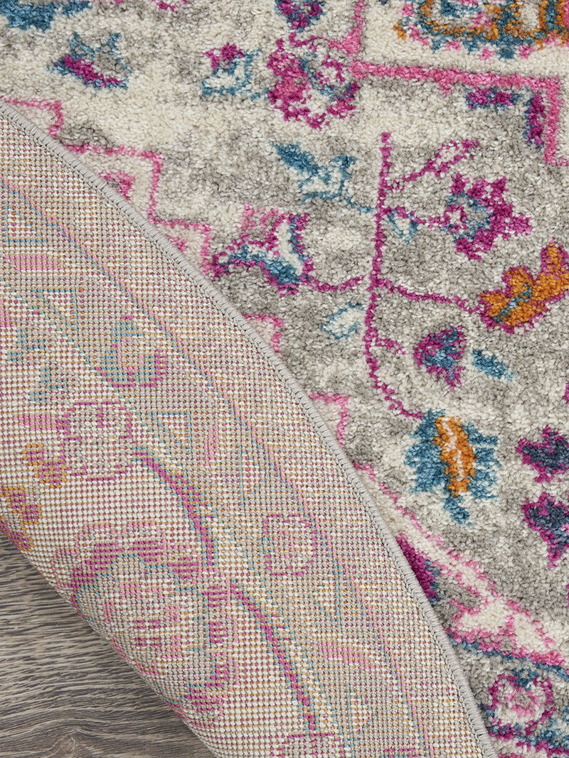 Passion PSN20 Light Gray/Pink 8' x Round Rug image number 1