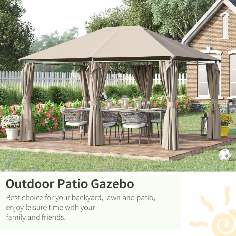 Hivvago 10' x 13' Garden Gazebo with Removable Walls image number 6
