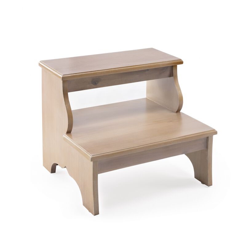 HomeRoots 15" Natural Solid Wood and Solid and Manufactured Wood Backless Bar Chair image number 0