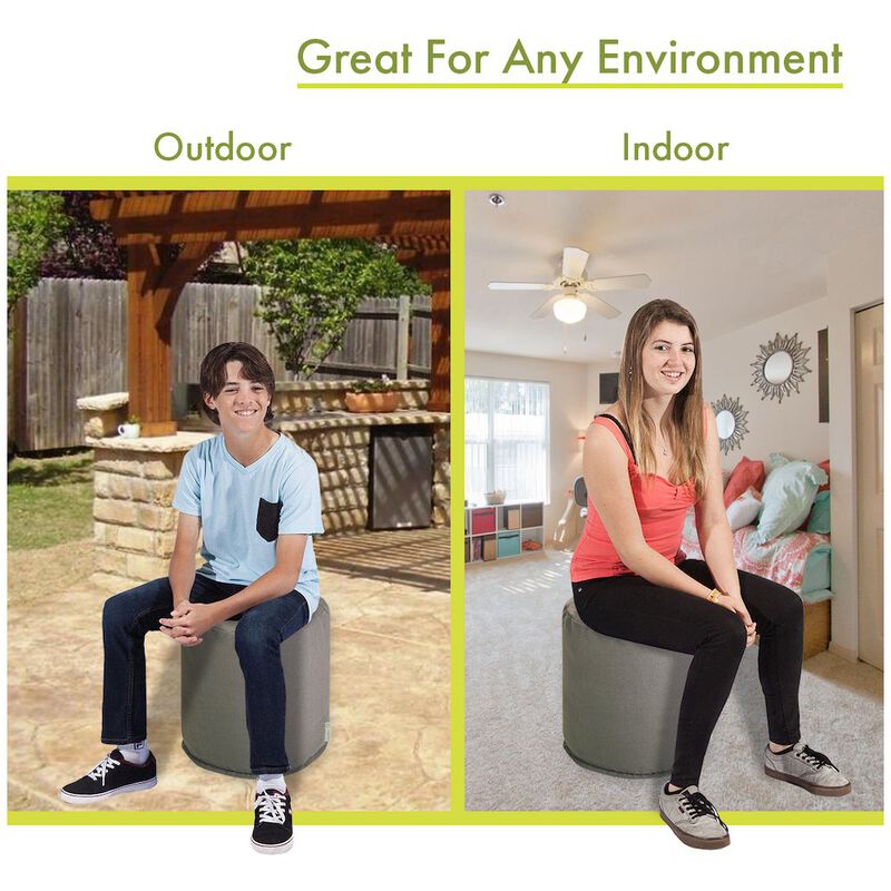 Majestic Home Goods Pouf Wales Gray