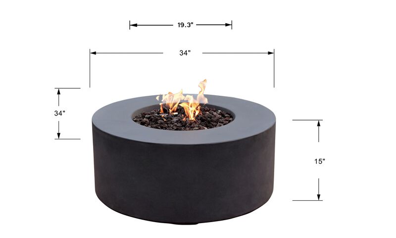 Modeno Venice Concrete Outdoor Patio Fire Pit Table image number 5