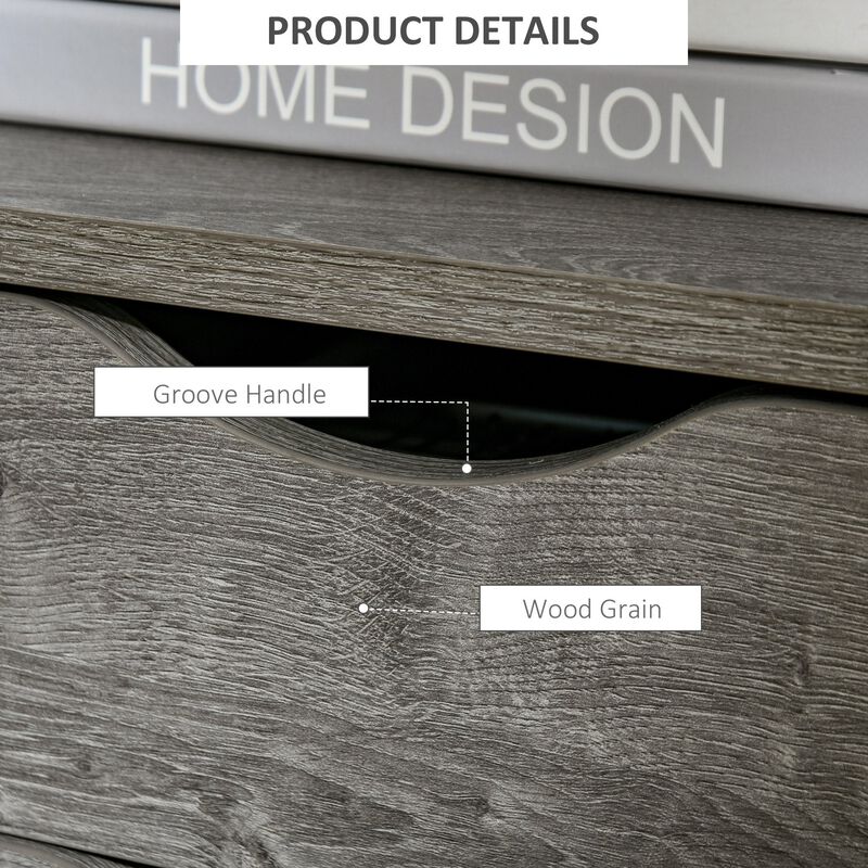 Cool Grey Side Table: Sleek Industrial Bedside Companion with Storage