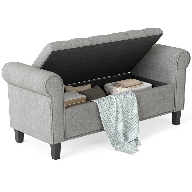 Hivvago End of Bed Storage Ottoman with Rolled Arms image number 0