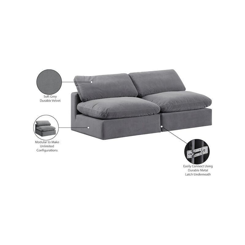 Meridian Furniture Comfy Grey Velvet Modular Sofa