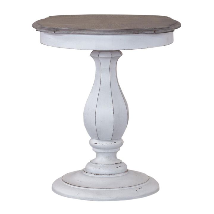 Liberty Furniture Magnolia Manor Round Accent Table in Antique White