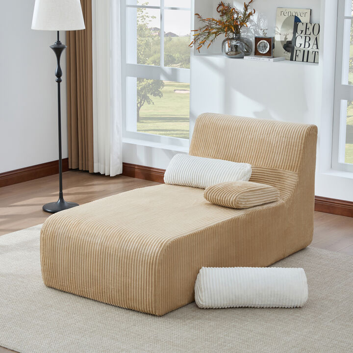 Merax Modular Corduroy Sofa with Compression Packaging & Ergonomic Curved Design