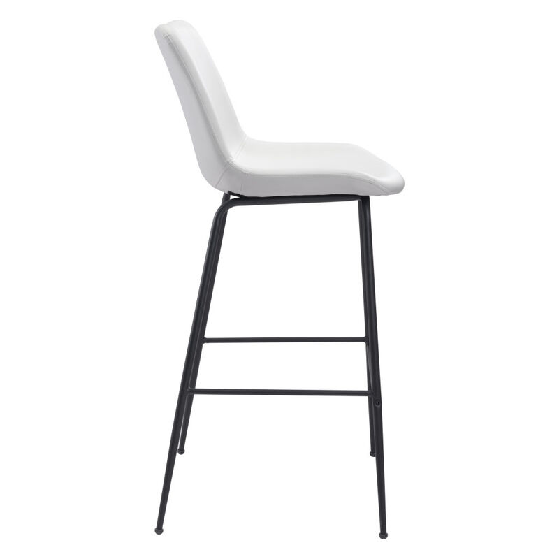 Hivvago 31 Inch White And Black Steel Low Back Bar Height Bar Chair