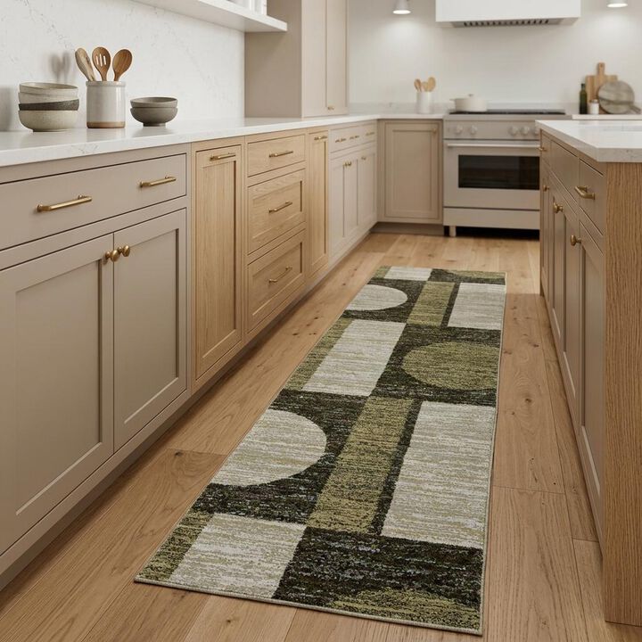 HomeRoots Geometric Runner Rug