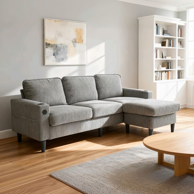 Cexdi 3‑Seat L‑Shape Sectional Sofa image number 2