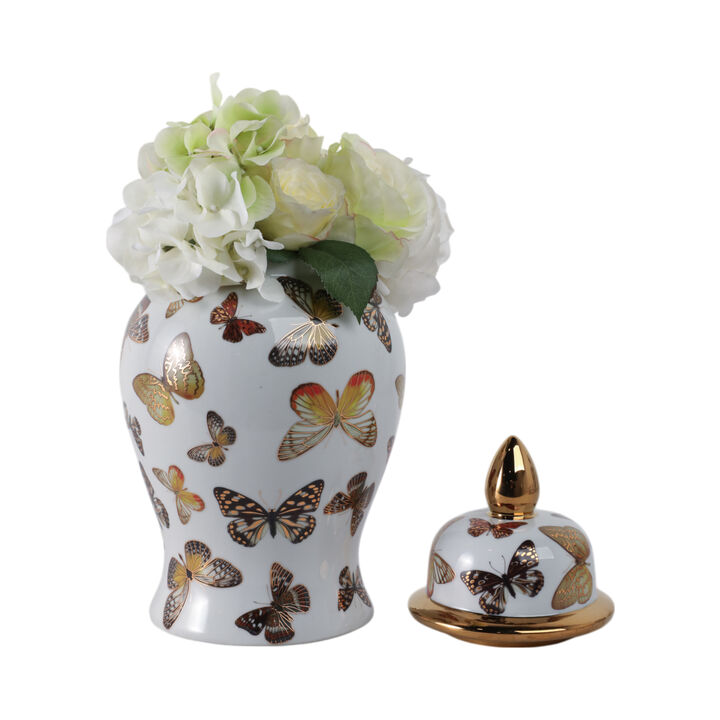 14x7" Butterflies Temple Jar
