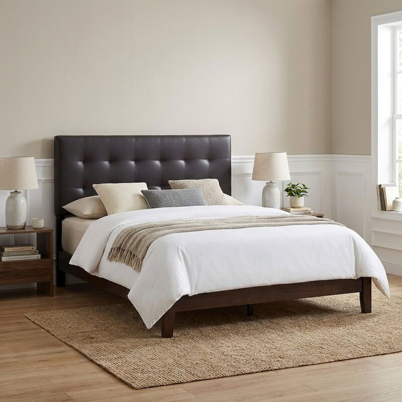 Upholstered Vinyl King Headboard with Elegant Padded Design and Durable Finish image number 3