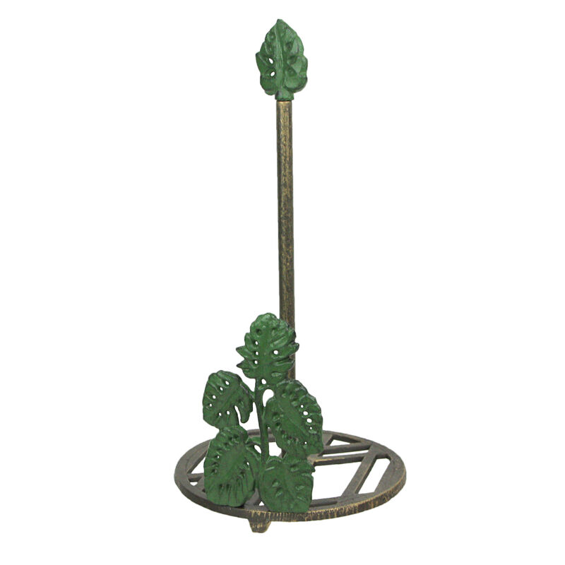 Cast Iron Monstera Leaf Paper Towel Holder Countertop Beach Themed Kitchen Decor image number 0